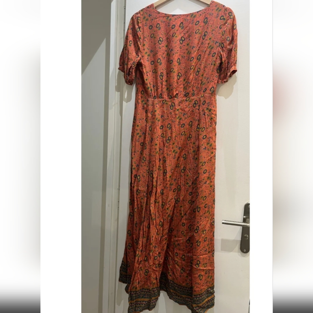 RARE Sezane Midi Floral Silk Sollie Dress - Picture 4 of 9
